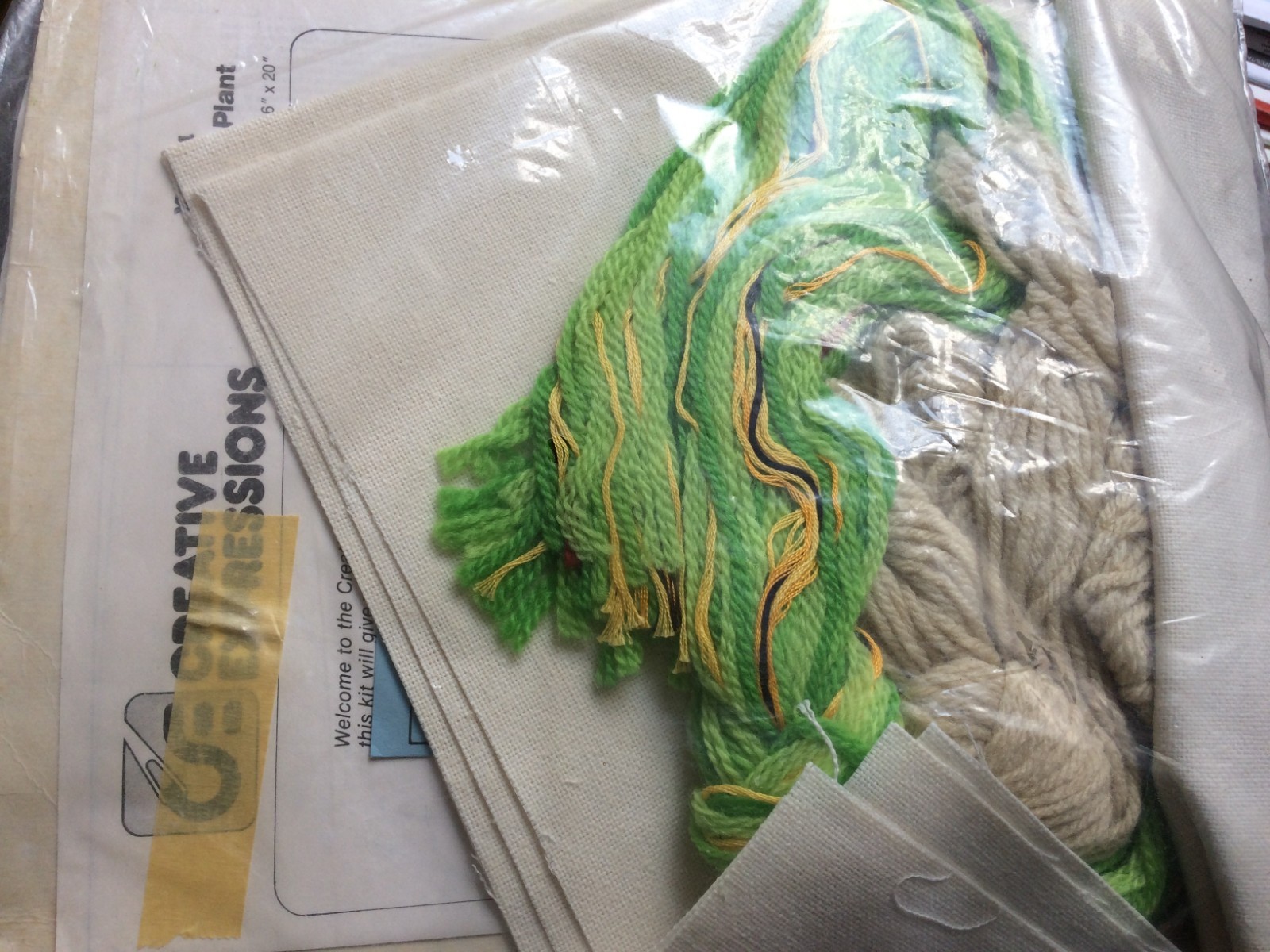 Creative expressions spider plant crewel kit, vintage sealed