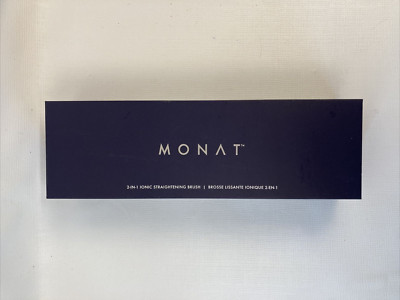 2 in 1 Monat hair straightening and smoothing ionic brush NIB New Blue