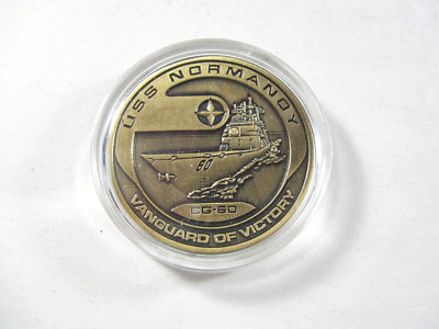 USN USS NORMANDY - CG 60 - Vanguard of Victory - Challenge Coin