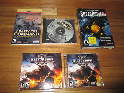 3-PC GAME LOT DESTROYER COMMAND +BLITZKRIEG+SUPER POWER PC GAMES