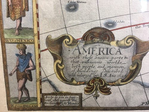 John Speed 1626 Map of the Americas, Fine Reproduction on Quality Paper, Framed