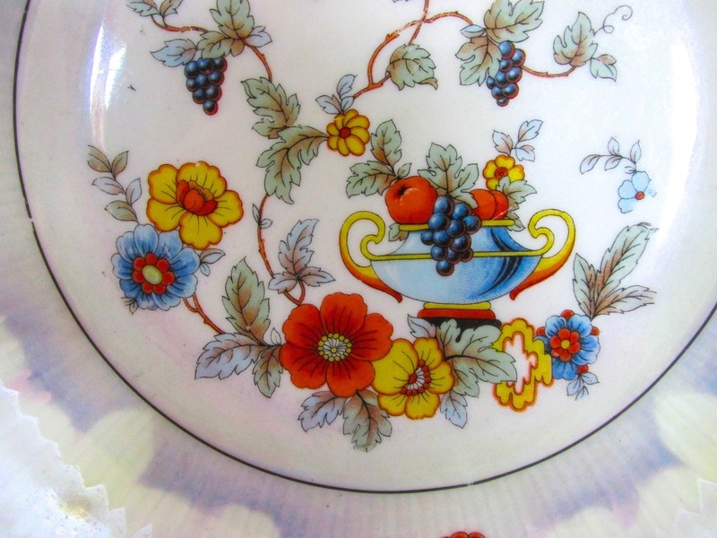 BAVARIA ~ Beautiful Hand Painted Multi-Colored Flowered and Luster Rimmed Bowl