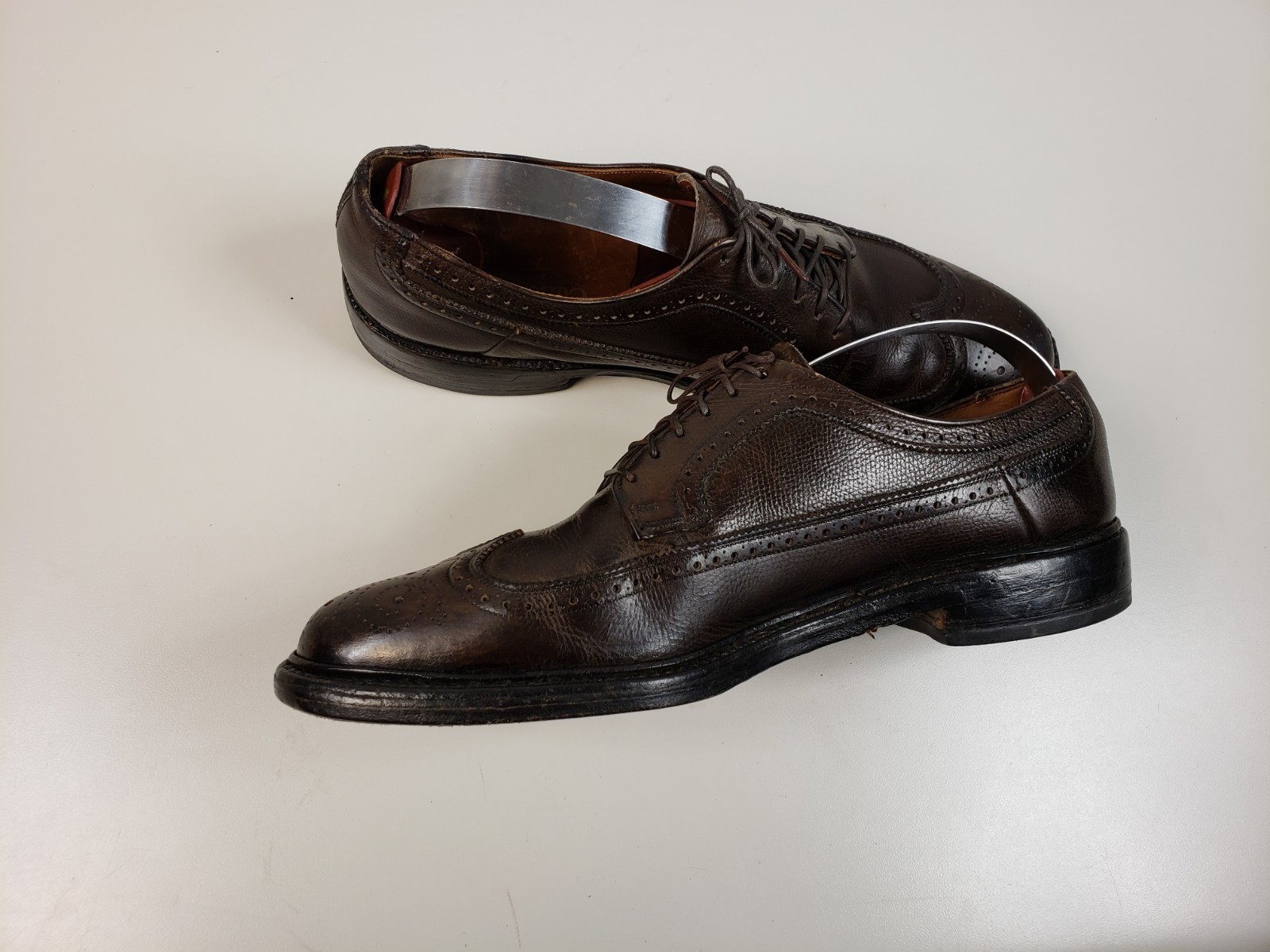 Vintage FRENCH SHRINER Collegians wingtip oxford dress shoes men's  11 B / AA