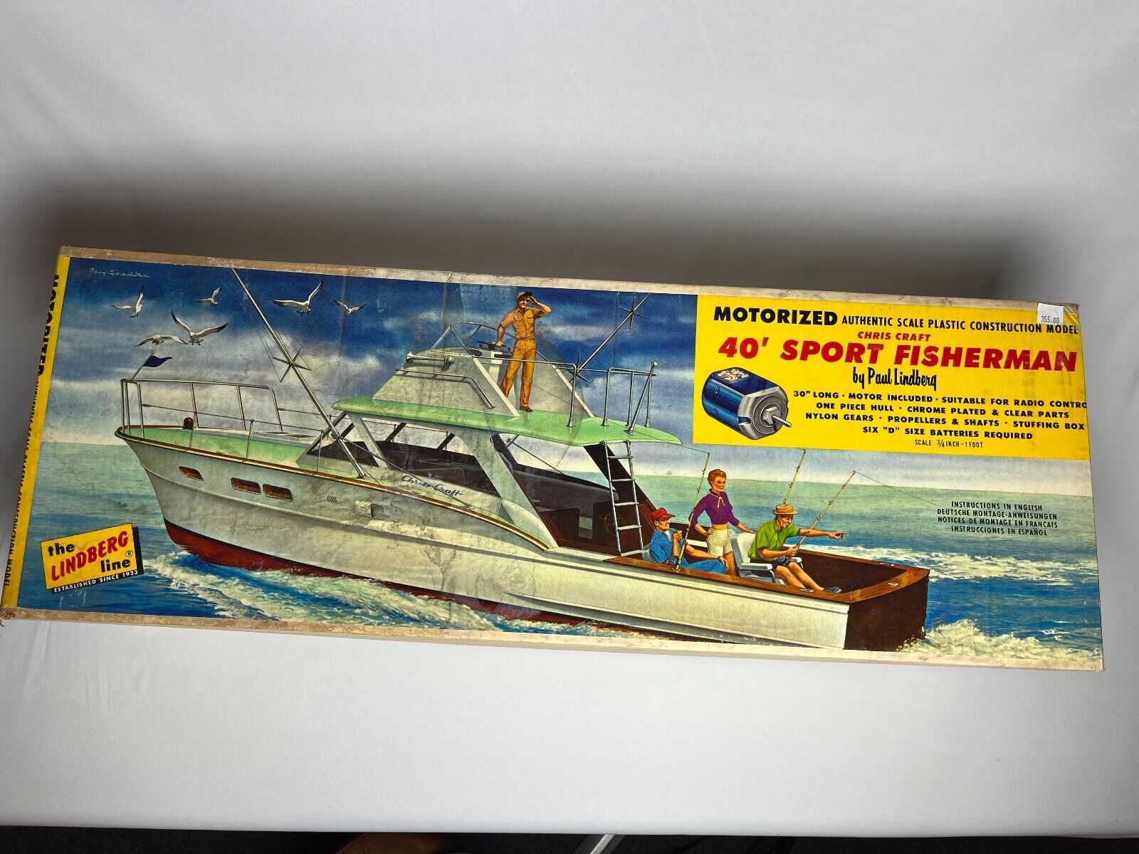 Vintage Lindberg Chris Craft 40' Sport Fisherman Model Vintage Lindberg Chris Craft 40' Sport Fisherman Model
