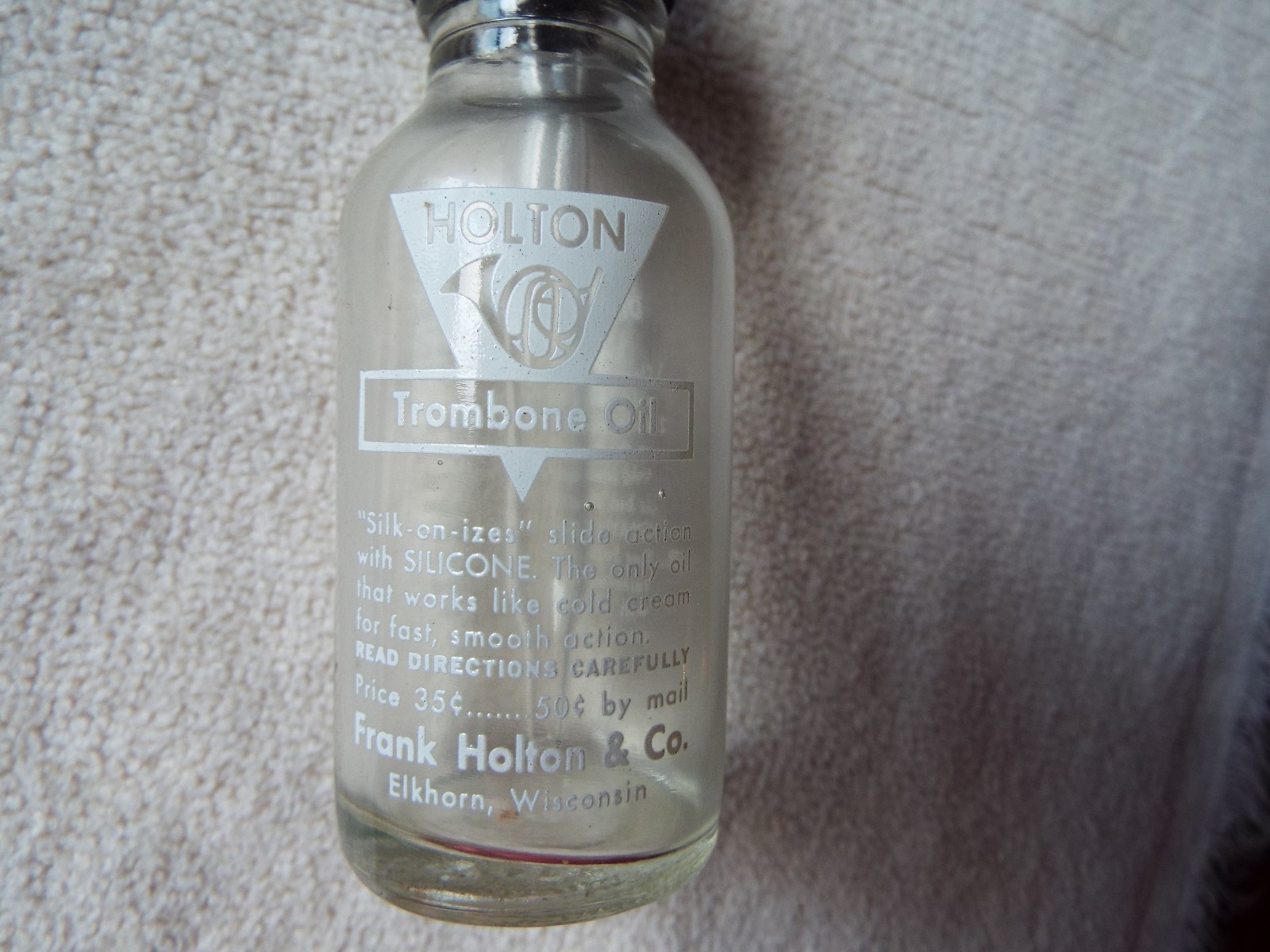 HOLTON TROMBONE OIL BOTTLE   with glass eye dropper