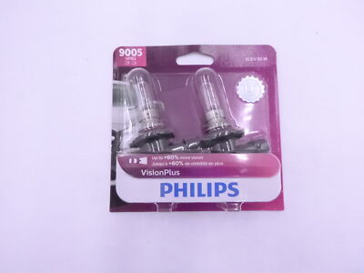 Pair Philips VIsion Plus 60% 9005 65W  Bulbs Headlight High Beam