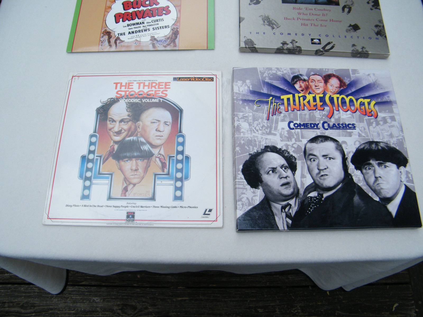 Lot of 4 Comedy Laserdiscs (Three Stooges, Abbott & Costello) includes 2 Boxsets