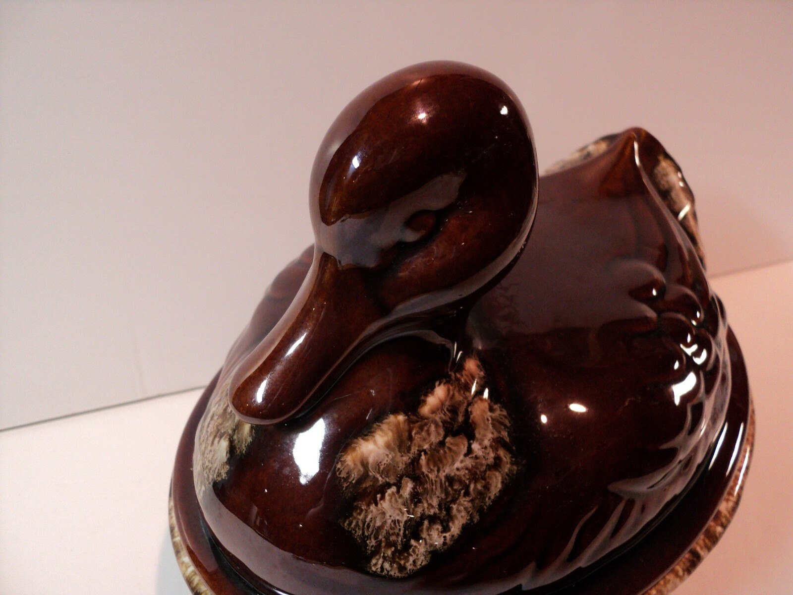 Vintage Hall USA, Brown Drip Duck Dish. Overnproof. Heavy, NICE