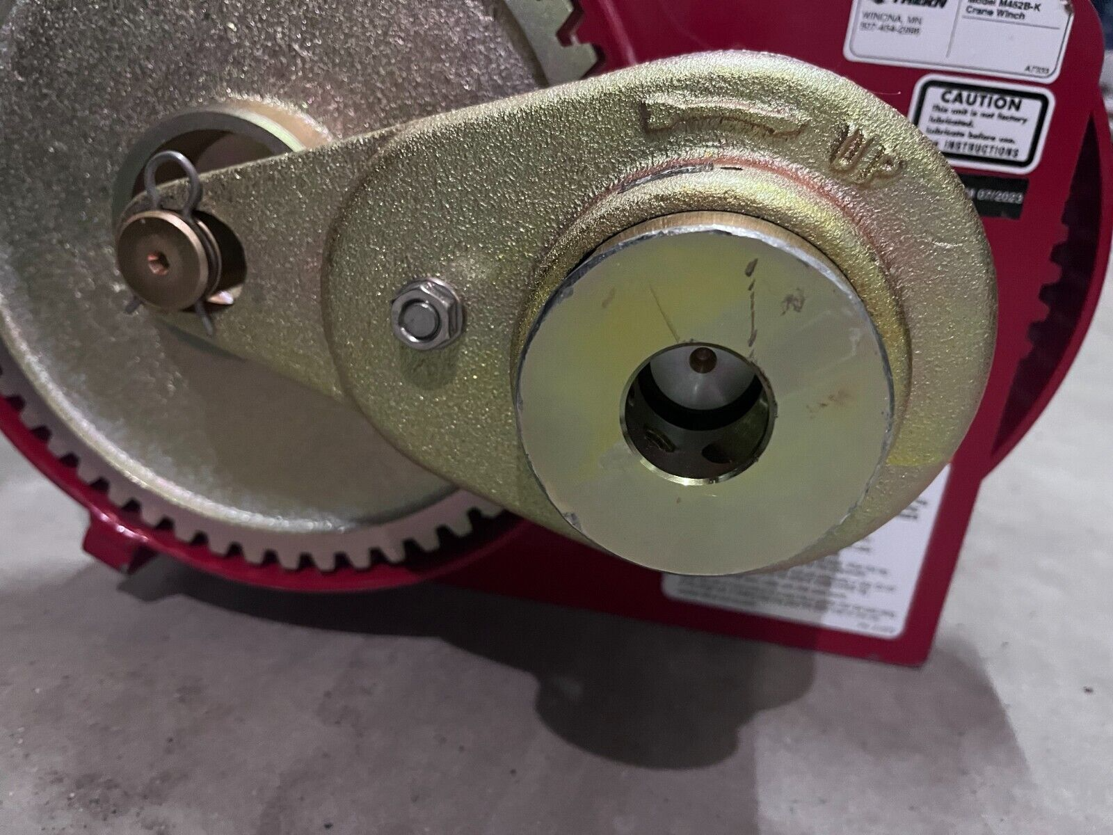 NEW Thern M452B Crane Hand Winch, Missing crank and brake handles.  Marine Grade