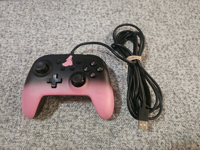 Nintendo Switch PowerA Pink & Black SUPER MARIO PEACH Wired Controller