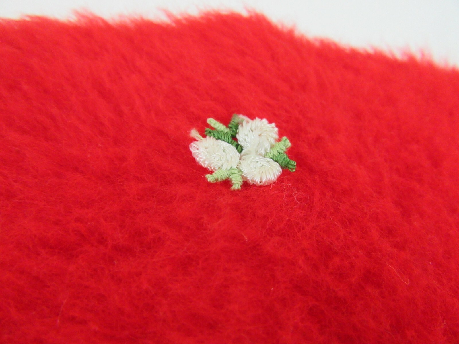 Vintage Barbie Doll Accessory - SUZY GOOSE RED FUZZY OVAL RUG Nice Replacement