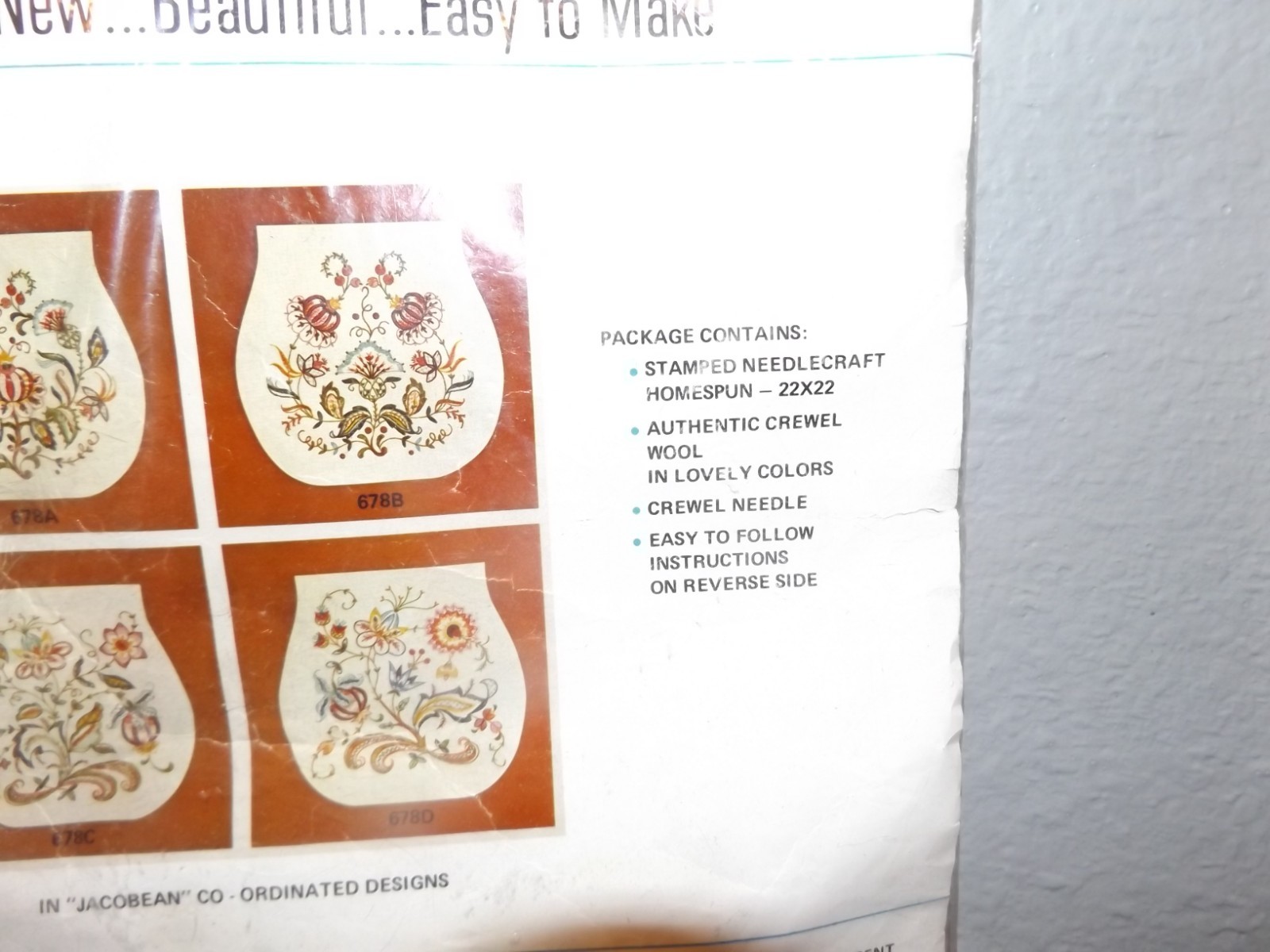 Vintage Creative Stitchery JACOBEAN FANTASY GARDEN Crewel Embroidery Kit CHAIR