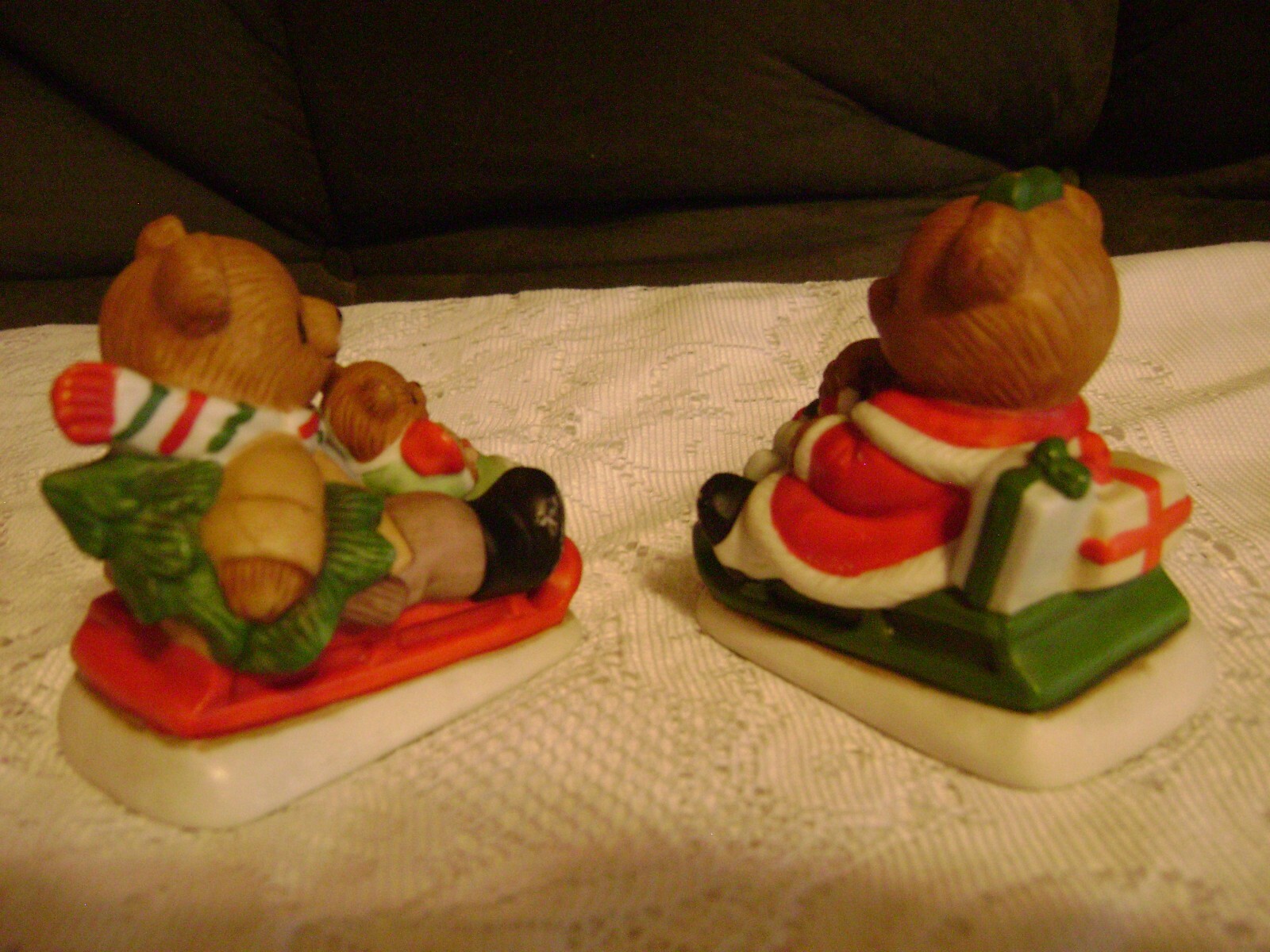 Homco Home Interiors Bears set #5102 Sledding bears