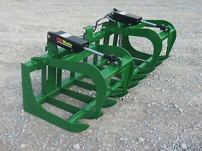 72'' Dual Cylinder Root Grapple Bucket Attachment Fits John Deere Tractor Loader