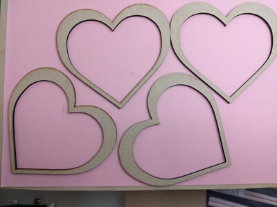 heart cut out shape ring mdf 3mm  100mm