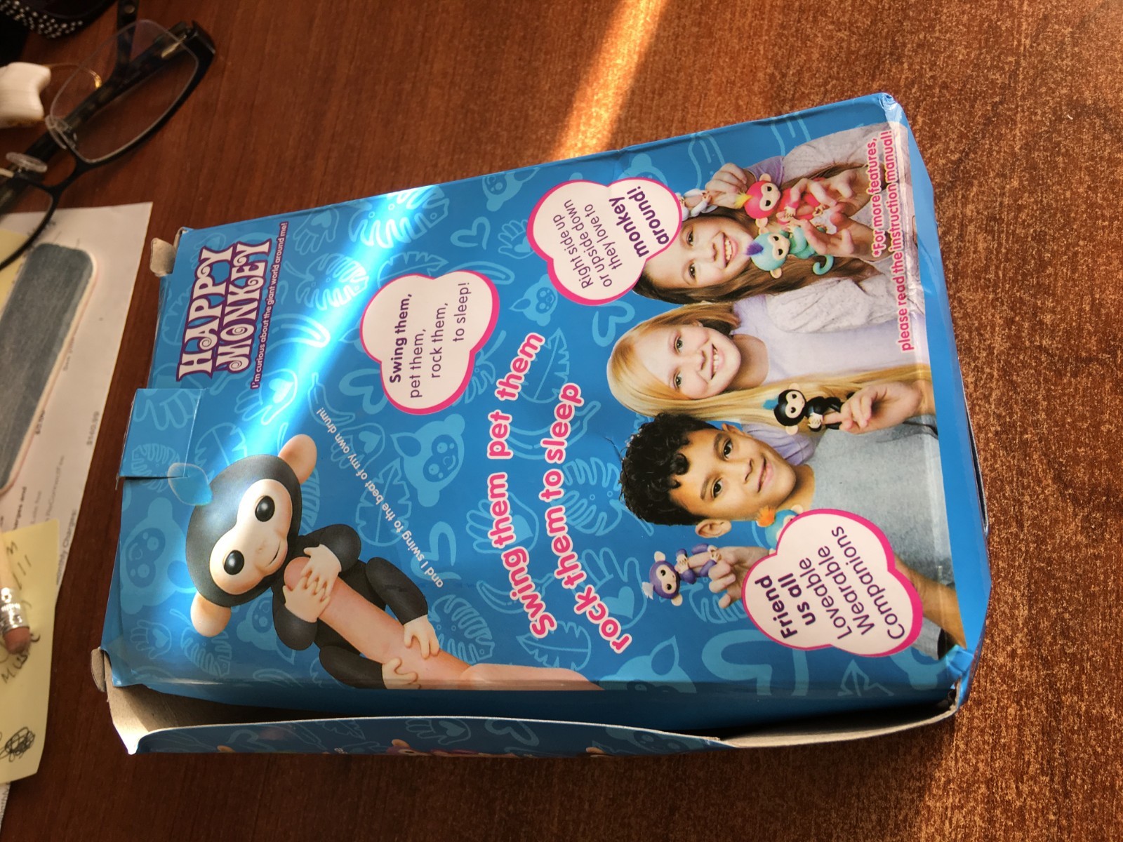 interactive toy finger monkey Pink