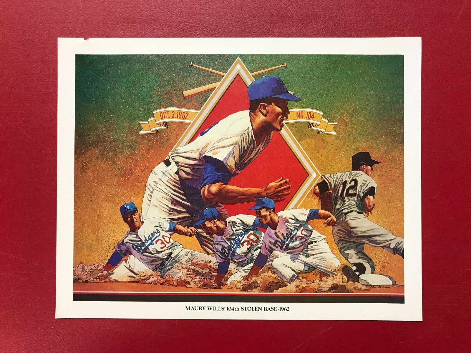 Vintage Union 76 LA Dodgers Maury Wills' 104th Stolen Base Vintage Union 76 LA Dodgers Maury Wills' 104th Stolen Base