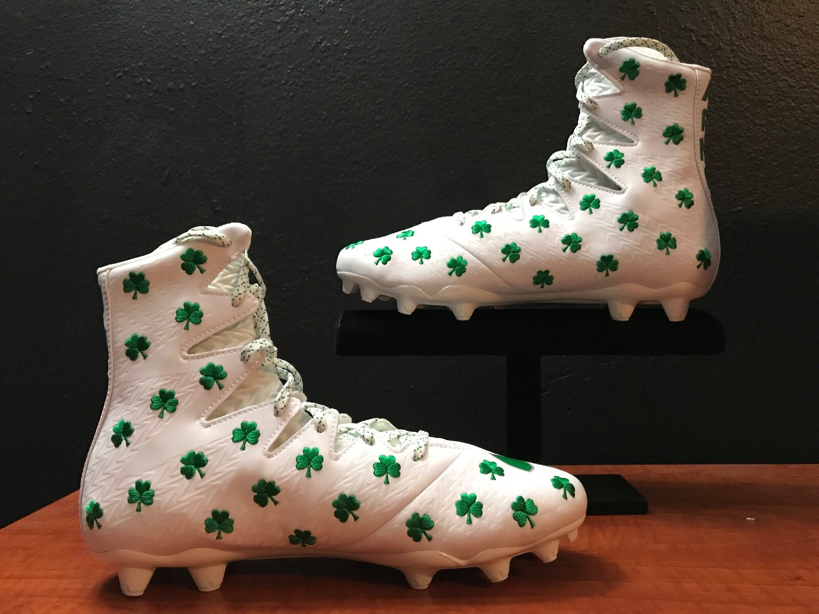 Under Armour Highlight MC Football Lacrosse Cleat RARE White Clover Shamrock Lax