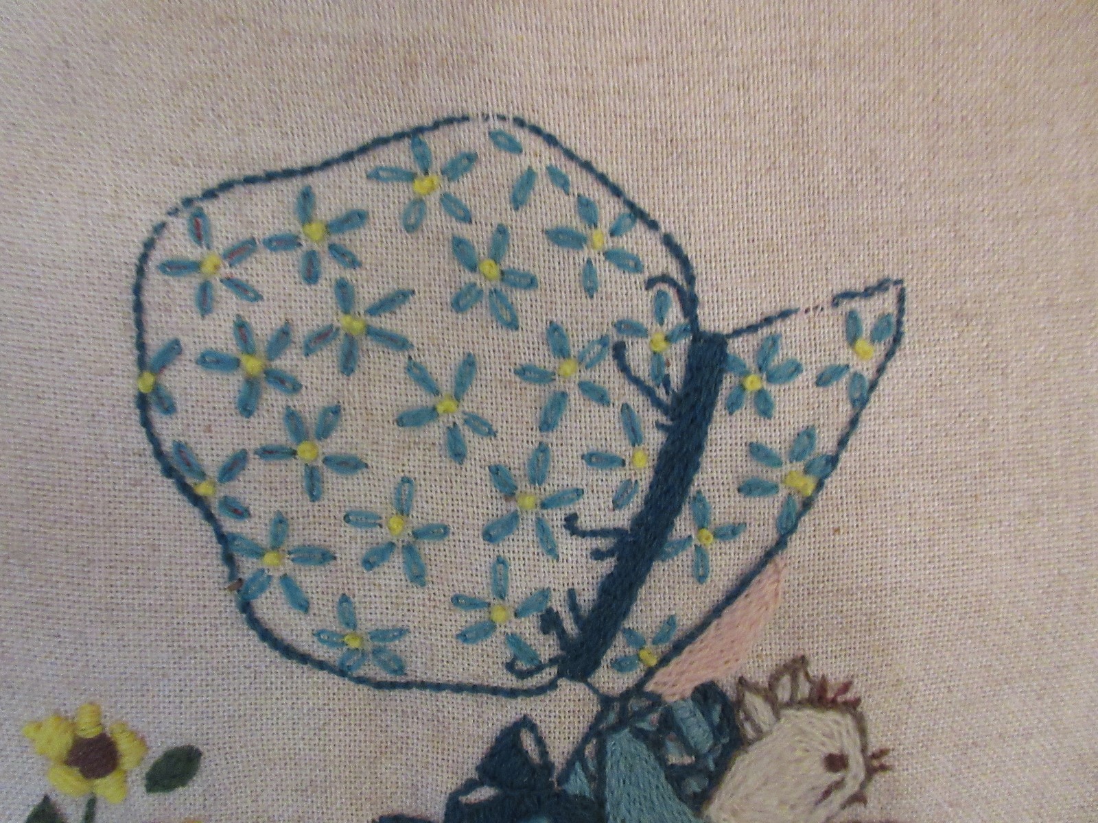 VINTAGE HOLLY HOBBIE NEEDLE POINT PICTURE