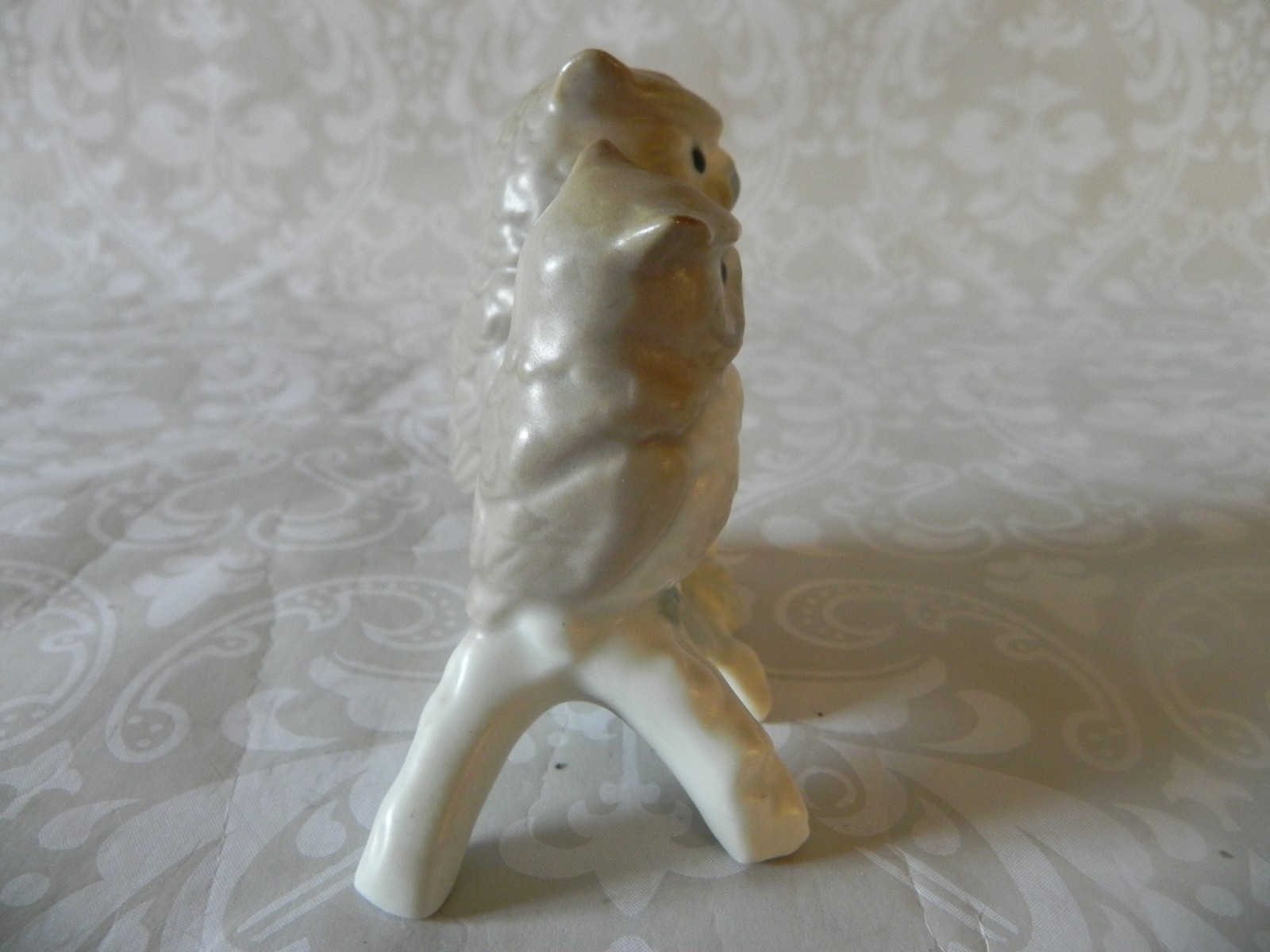 Owl Figurines O.M.C Made In Japan Porcelain Mother & Baby