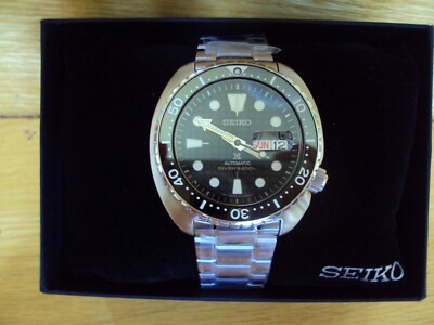Pre-owned Seiko Men's King Turtle Black Ceramic Bezel Automatic Watch Srpe03