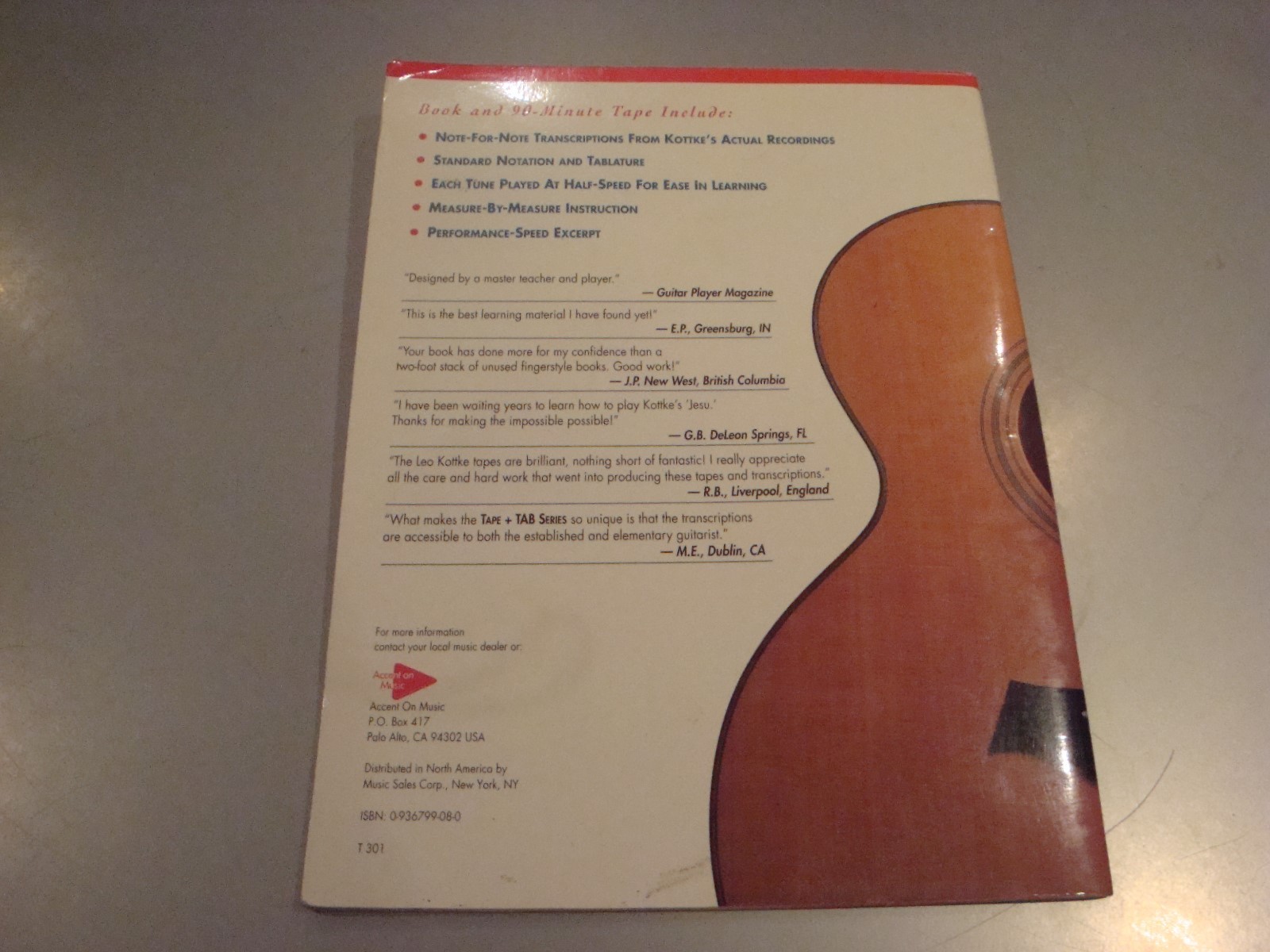 The Music of Leo Kottke Guitar Tab Booklet 1991, ISBN 0-936799-08-0