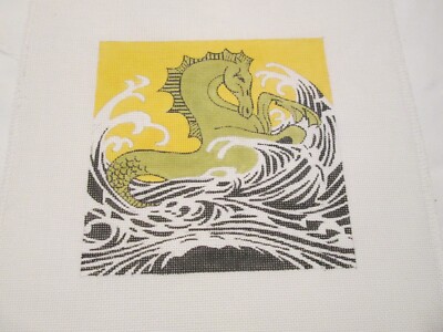 SEAHORSE-HP DESIGNS-HANDPAINTED NEEDLEPOINT CANVAS