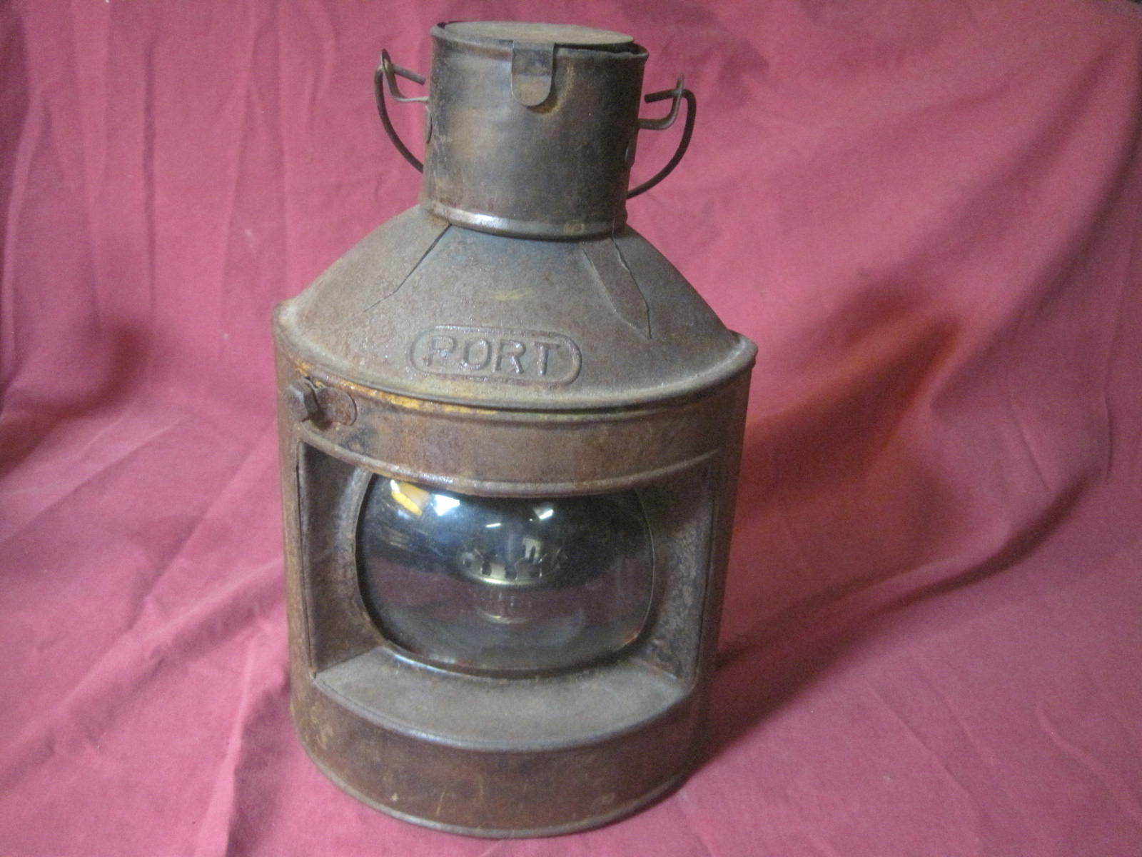 Vintage Nautical Oil Lamp Lantern PORT - 9