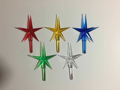 5 Pack Modern Large Stars for Ceramic Christmas Tree  Topper  