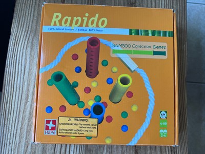 Rapido 100% Natural Bamboo Colored Ball Collection Game by Hape Ages 4+ EUC
