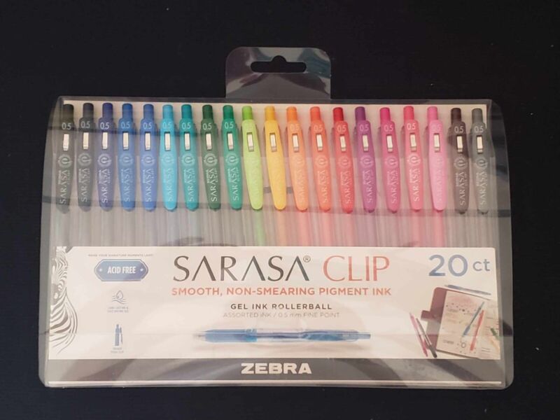 🌟 Zebra Pen Sarasa Clip Retractable Gel Ink Pens 20 Ct Fine Point 0.5mm 🌟