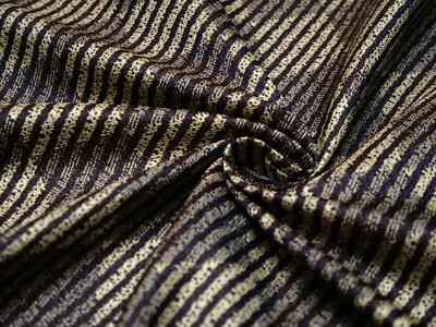 100%silk Grey Striped Plaid Silk Fabric by the Half Yard F394