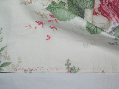 Vintage 1940s Bancroft Glazed Chintz Cotton Fabric Shabby Roses 34