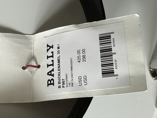 Pre-owned Bally $450  Men's Double Sided B Buckle Blue Belt 44/110 It 6221470