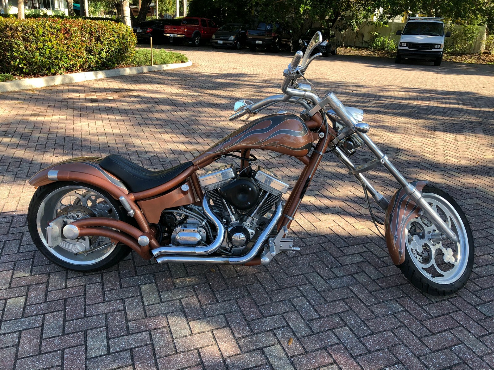 2004 Bourget’s Bike Works Black Jack Ace Chopper Used Bourget Black