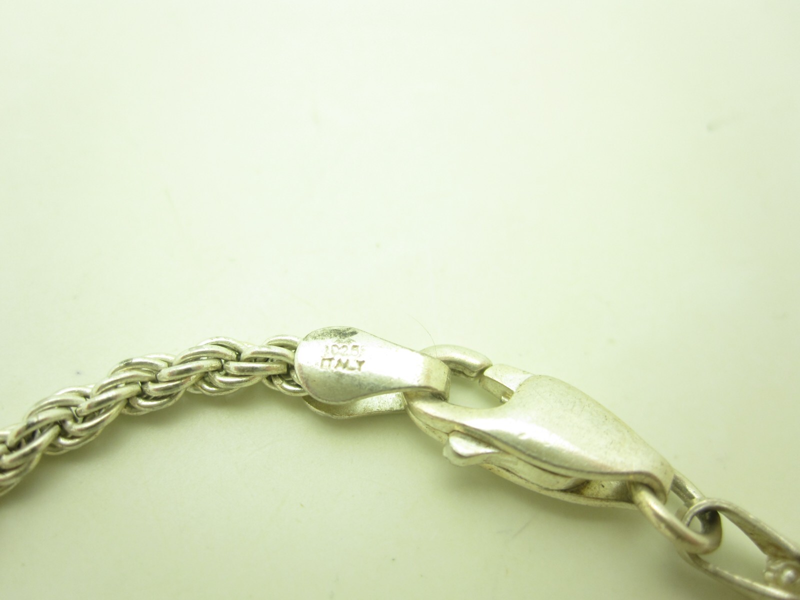 Sterling Silver 2.3mm Textured Rope Chain Bracelet 7.0 EBG