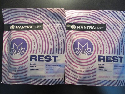 2 MANTRA LABS REST Calm, Sleep, Refresh 15 Pckts each (30 TOTAL) Lemon Chamomile