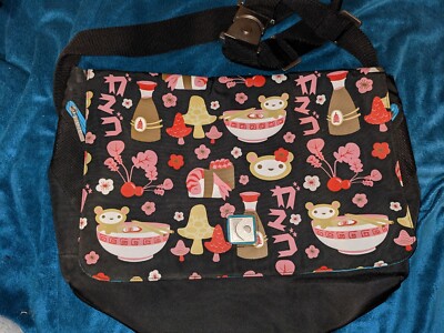 Gama-go laptop bag, mushrooms, bears, snacks design