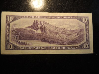 1954 BANK OF CANADA $ 10 TEN DOLLARS RARE PREFIX REPLACEMENT *B/V 0314811