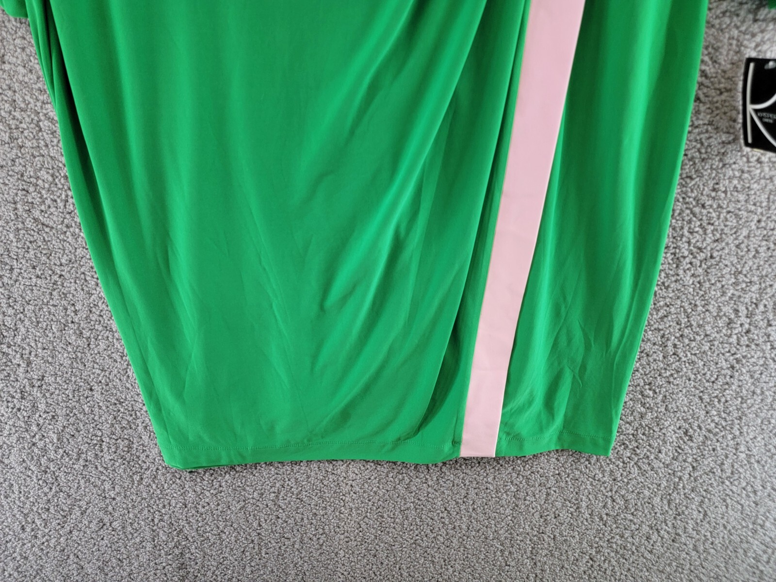 Kasper Colorblocked Faux-Wrap Sheath Dress Women's XXL Green/Pink Back Zip - Picture 4 of 16