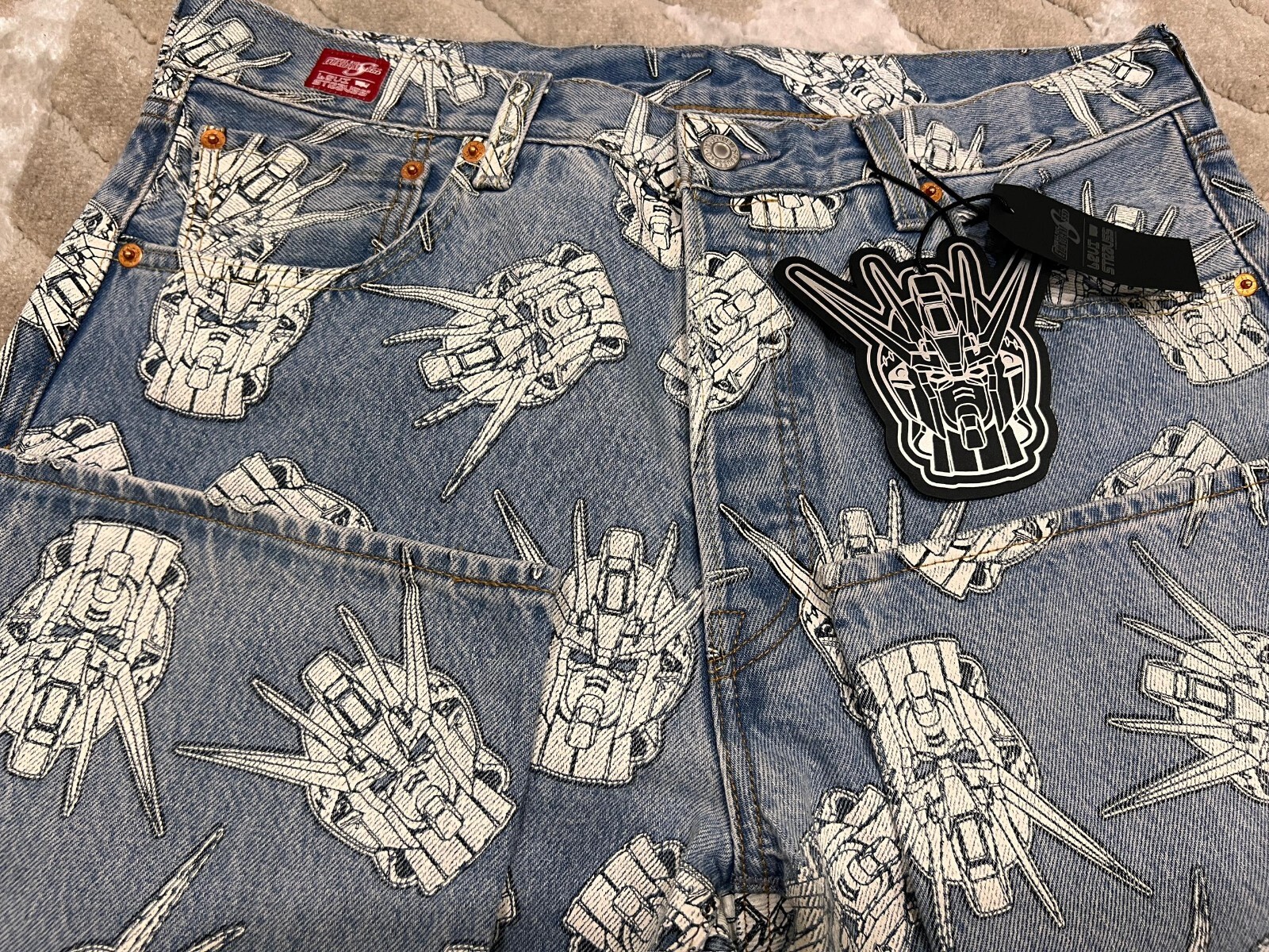 Pre-owned Levi's X Gundam Seed 501 Size W34 L32 Blue Denim Strike Gundam Cotton