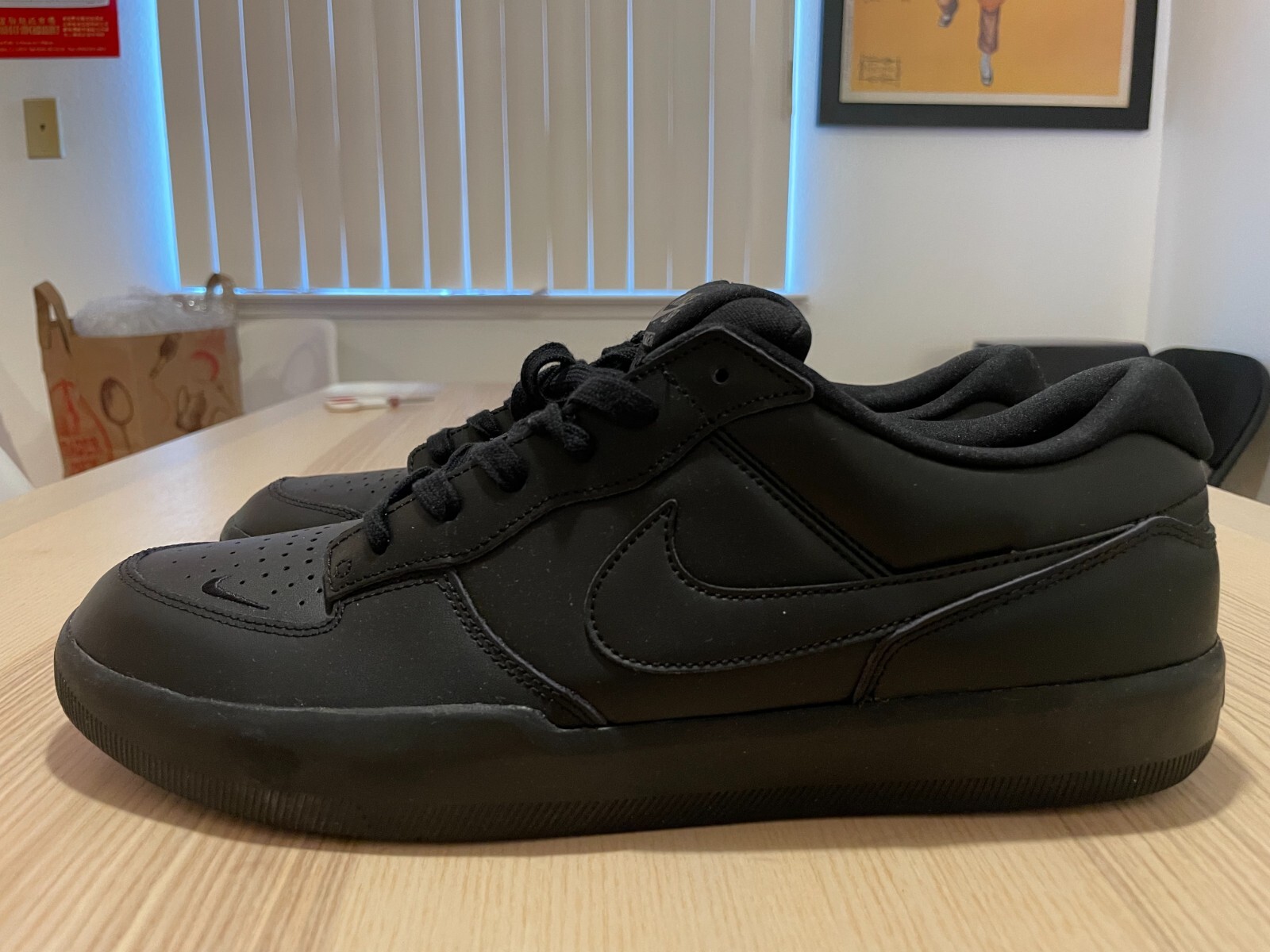 NEW NIKE SB FORCE 58 PREMIUM Triple BLACK Rare SZ 14 DH7505