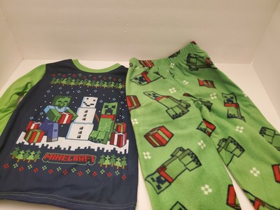 New MineCraft Christmas Pajamas Boys Size XS (4-5) Holiday Creeper