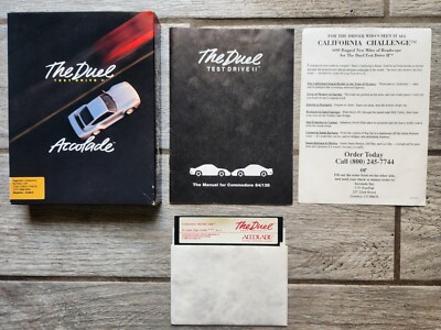THE DUEL: TEST DRIVE II, Commodore 64 C64/128, Complete & Fully Tested! ACCOLADE