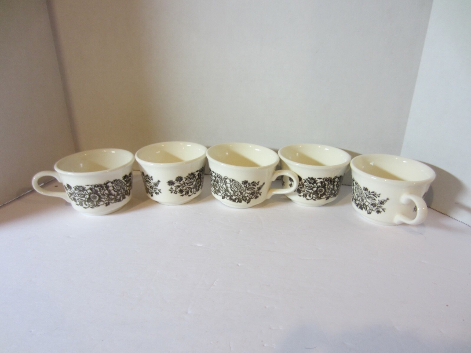 Five Vintage Royal Sussex (Jeanette) China Cups - Brown