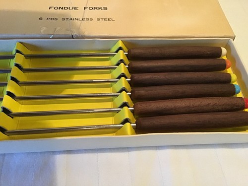 Set Of 6 Hamilton Beach Fondue Forks Stainless Steel In Box