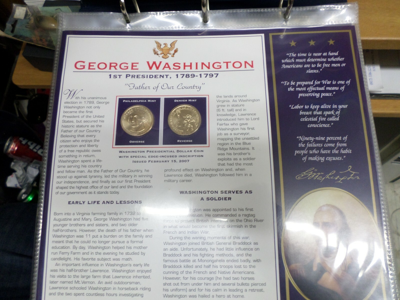 United States Presidential Dollar Coin Collection Vol. I Bradford Authenticated