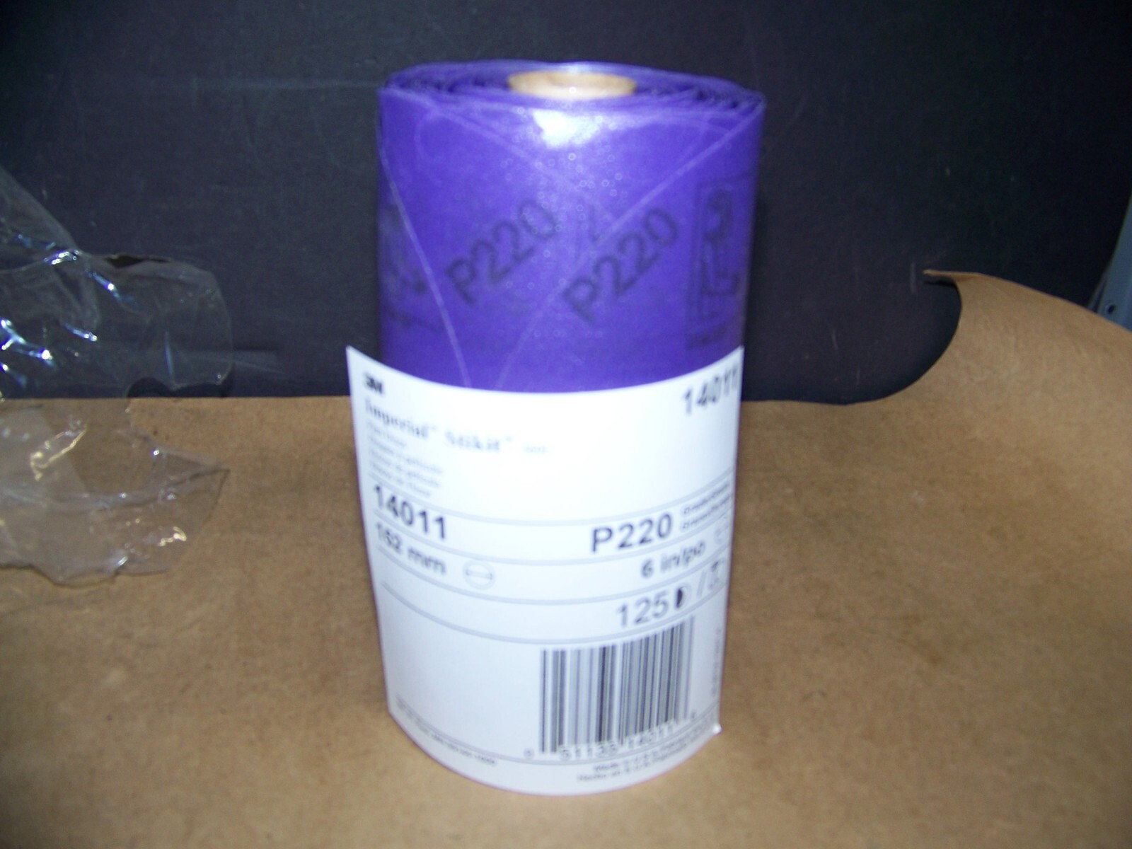 3M 14011 Imperial Stikit 6" Film Disc Roll 220 Grit 125 pc  Disc Roll - New
