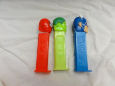 PEZ Lot 3 MARVEL Spiderman Issue B, Incredible Hulk B, Captain America B