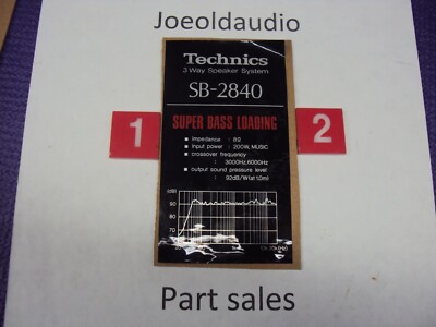 technics sb 2840 speakers